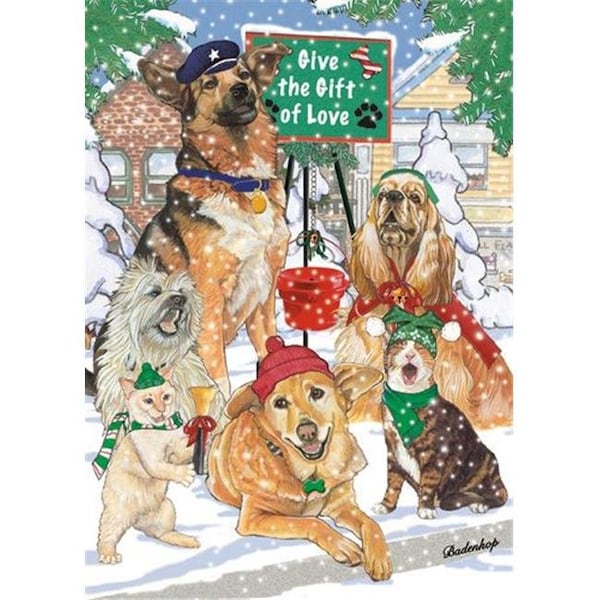 Pipsqueak Productions Pipsqueak Productions C520 Mix Dog With Cat Holiday Boxed Cards C520 - main